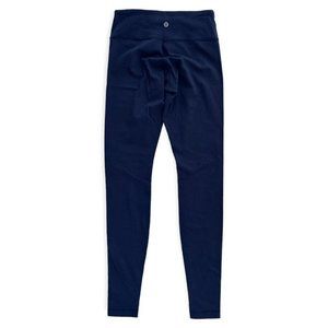 Lululemon Women's Leggings Size 4 Black Logo Solid Athletic Stretch 28" Inseam